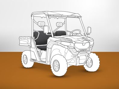 Armadillo CF Moto Uforce 600 seat cover silhouette