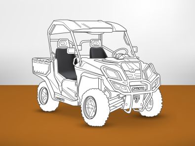 Armadillo CF Moto Uforce 800 seat cover silhouette